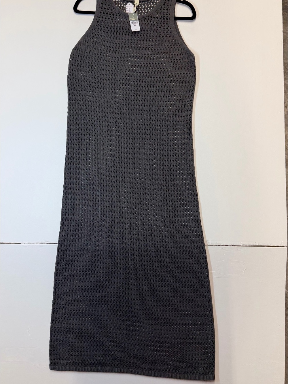 W121 UpWest Charcoal Sleeveless Crochet Maxi Dress
